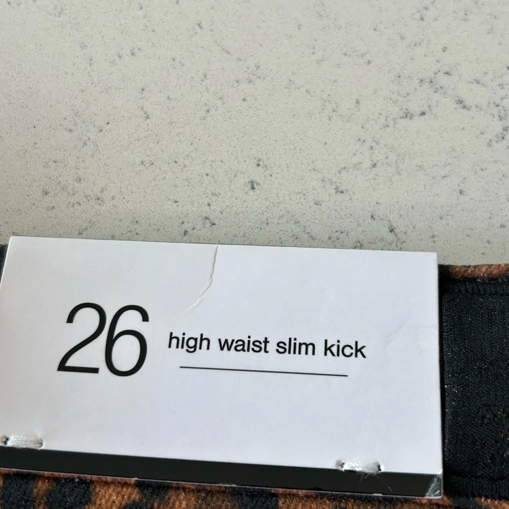 NWT 7 for all Mankind High Waist Slim Kick Animal Print Coated Jeans Boho - Picture 5 of 6